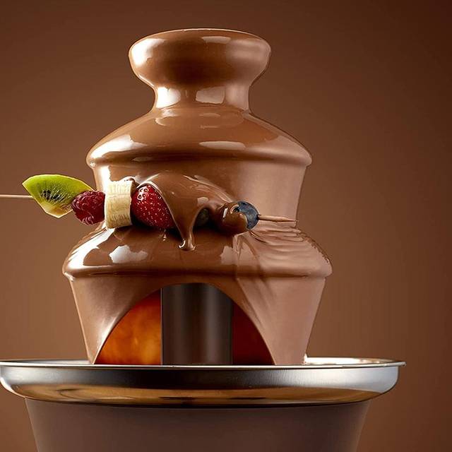 Three Layer Household Chocolate Fountain, Chocolate Melt Fondue, Chocolate Lava Machine for Melting US Plug