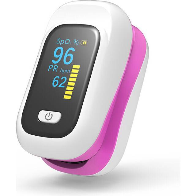 (Pink) Mini OLED Finger-Clamp Pulse Oximeter Home Heathy Blood Oxygen Saturation Monitor
