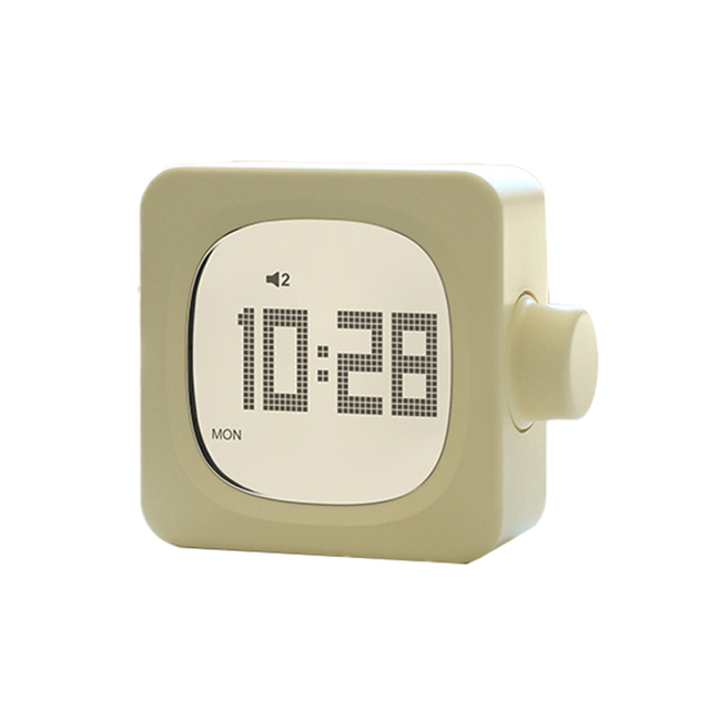 New Block Small Alarm Clock Novelty Student Yellow