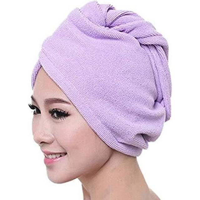 PIP & CO Luxury Super Absorbent Microfiber Hair Turban Wrap Quick Dry Hair Towel (White)