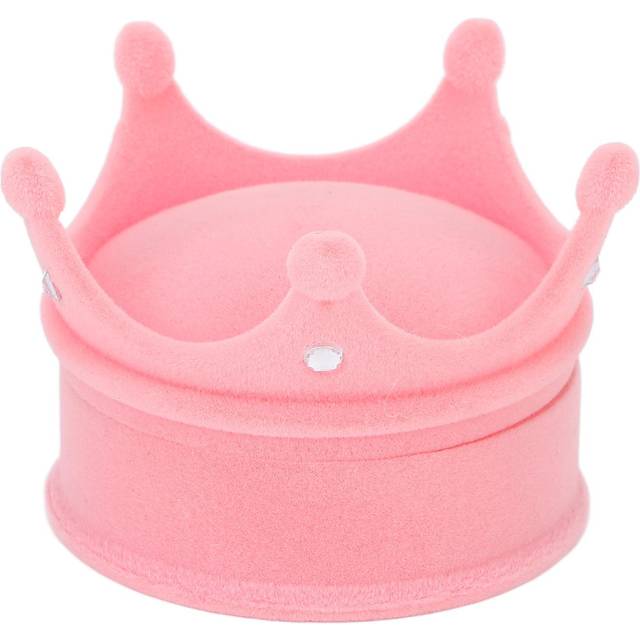 Small Travel Jewelry Box Lovely Flocking Wedding Ring Box Light Pink Jewelry Organizer for Gift