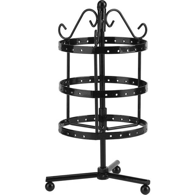 3Colors Creative 3Tiers 72Holes Rotatable Earring Organizer Display Stand Metal Jewelry Holder black
