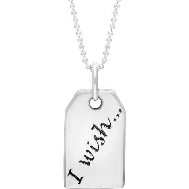 Sterling Silver Small Tag “I Wish” Necklace