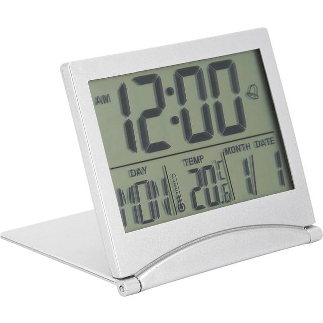 Electronic Compact Desk Alarm Clock Foldable Calendar Temperature Timer Clock for Travel