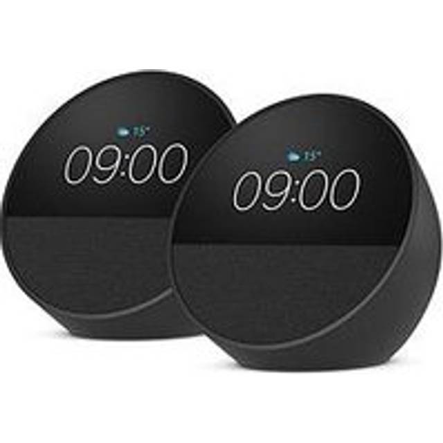 Amazon Echo Spot Alarm Clock With Alexa - 2 Pack, Black