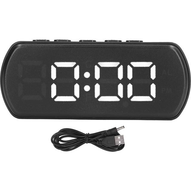 Digital Alarm Clocks Snooze Temperature 12 24Hr Small Electronic Desk Clock with LED Display for vit