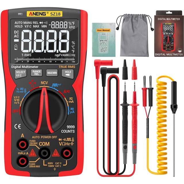 ANENG SZ18 Digital Multimeter 9999 Counts T-RMS LCD Universal Tester AC/DC Voltage & Current