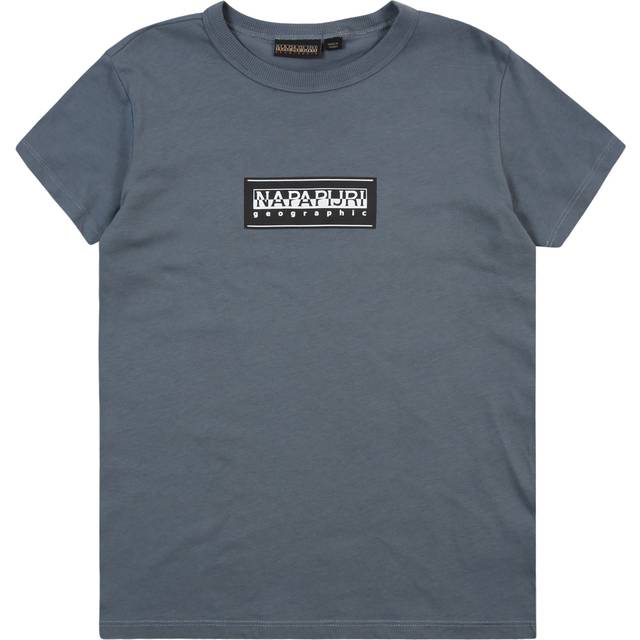 NAPAPIJRI Kids Chamois Box Logo T-Shirt - Grey, Grey, Size 6 Years - 6 YEARS