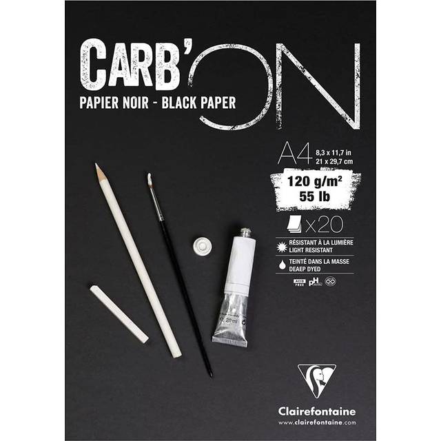 Clairefontaine Carb' On Black Artist Sketch Pads 120gsm 20 Sheets