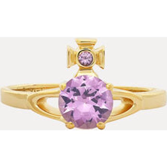 Vivienne Westwood Reina Petite Ring Gold-violet-cz Gold-violet-cz Unisex - GOLD-VIOLET-CZ - XS