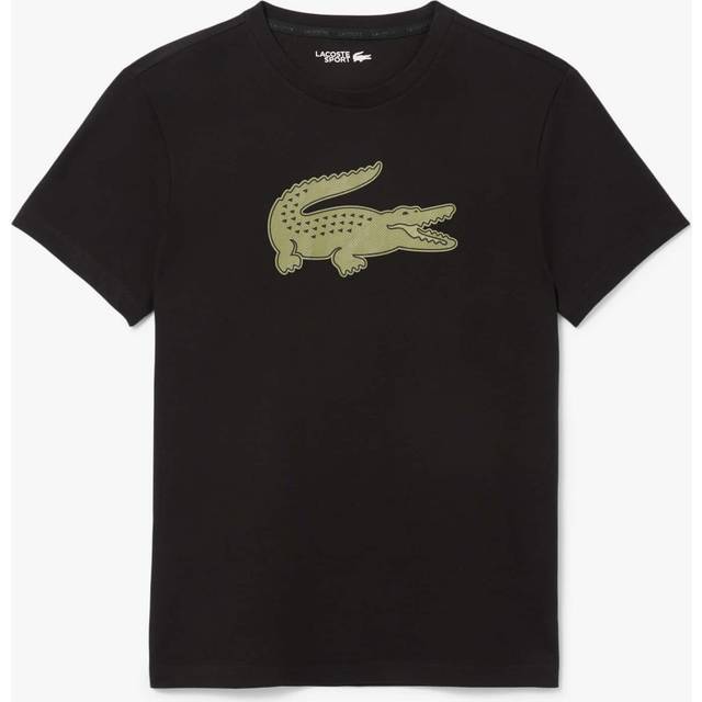 Lacoste, Topp, Herr, XL, Svart/Grön Ultra Dry Tee Shirt - black (XL)
