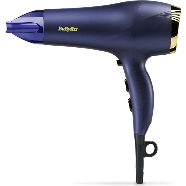BaByliss Midnight Luxe 2300W Hair Dryer, Ionic Frizz-control, Fast Drying, Professional and Lightweight, 3 heat & 2 spe