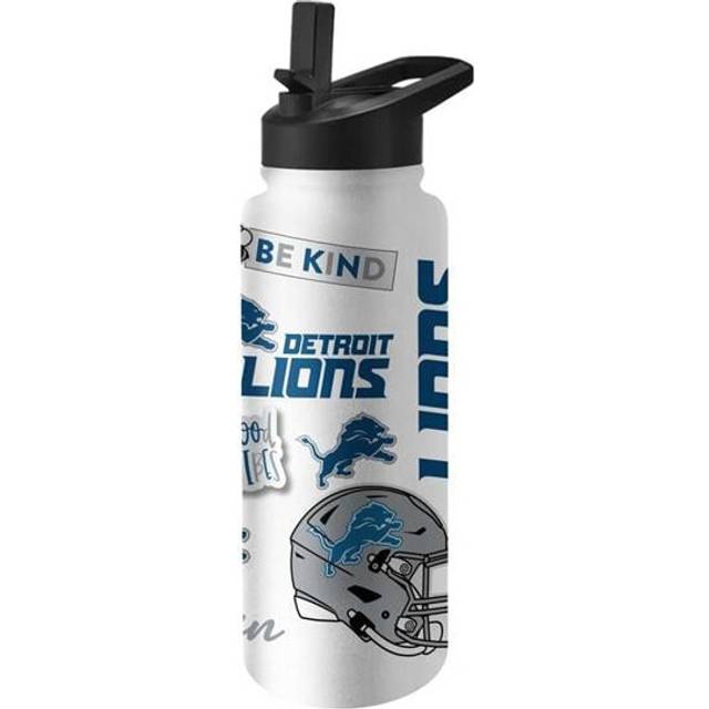 Logo Brands 611-S34QB-63 Detroit Lions 34 oz Native Quencher Bottle