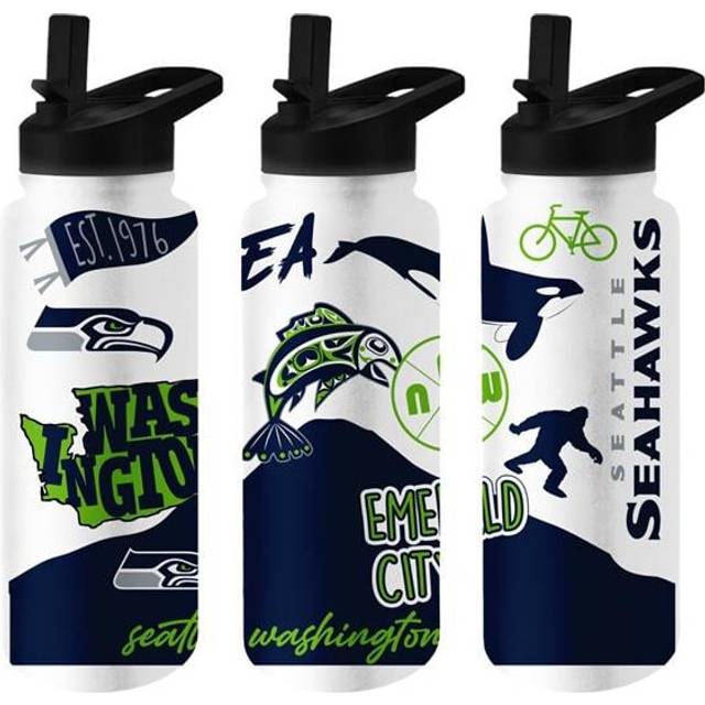 Logo Brands 628-S34QB-63 Seattle Seahawks 34 oz Native Quencher Bottle