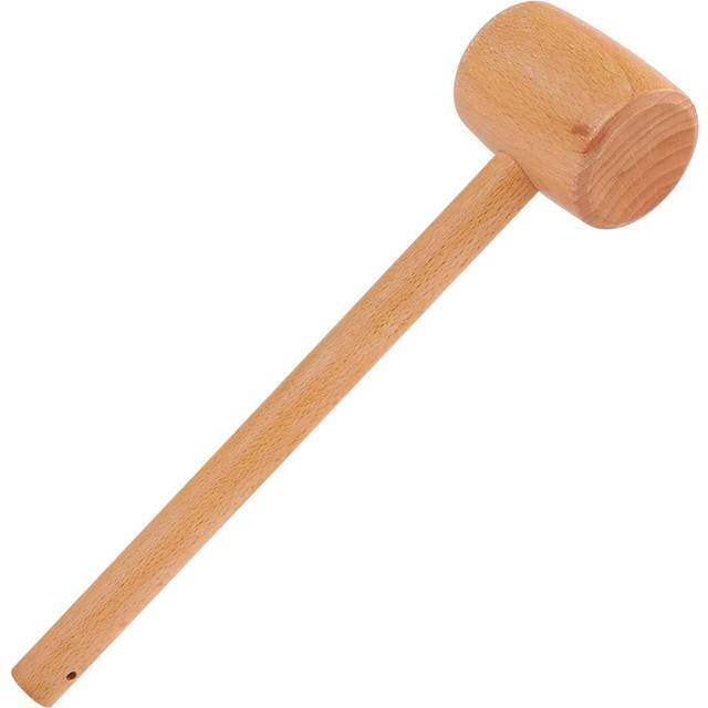 Solid Wood Hammer Leather Craft Tools Carving Beech Hammer Hand‑Made DIY Carpenter Mallet