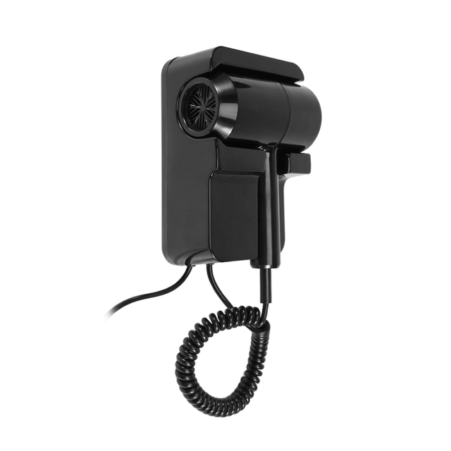 Hot&Cold Wind Blow Hair Dryer Electric Wall Mount Black EU Plug