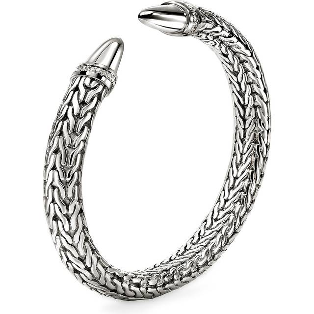John Hardy Sterling Silver Spear Diamond Accent Flex Cuff Bracelet