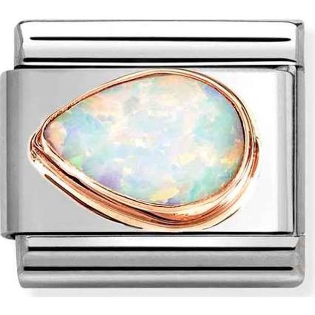 Nomination Drop Left White Opal Charm - Silver