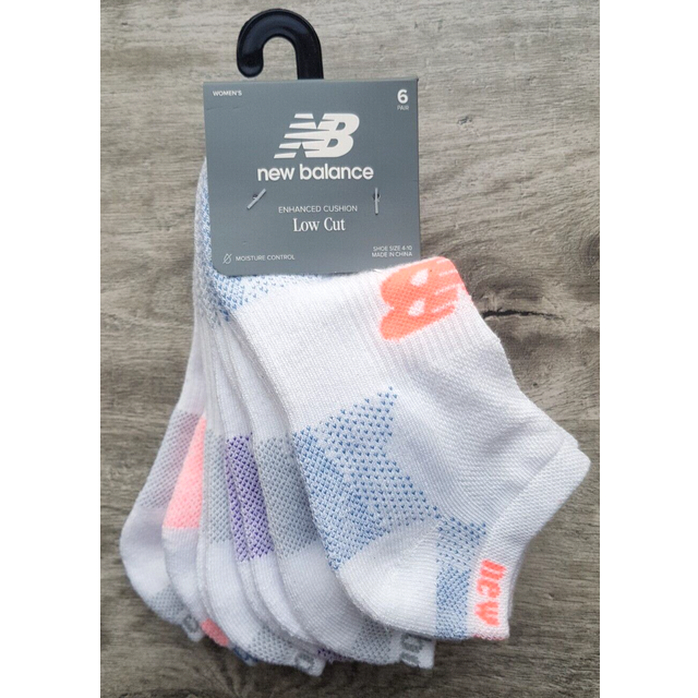 Balance enhanced cushion ladies low cut socks pack of 6 pairs size 4 - 10