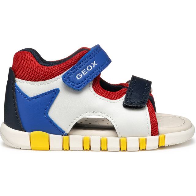 Geox Boys Blue & White Faux Leather & Mesh Sandals - 22