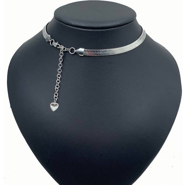 Chokerblad halsband f&#xF6;r kvinnor 316l smycken i rostfritt st&#xE5;l guldfyllda 6.2mm ormkedja - Guldf&#xE4;rg / 35cm med 8cm