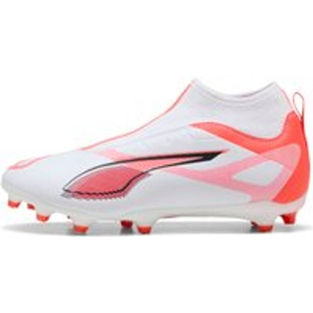 PUMA Ultra 5 Match + Laceless FG/AG Unlimited - PUMA White/PUMA Svart/Röd Barn - ['Vit'] (31)