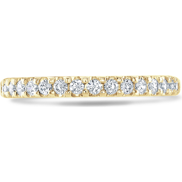 Claw Set Round Brilliant Cut Diamond Band In 18ct Yellow Gold - T