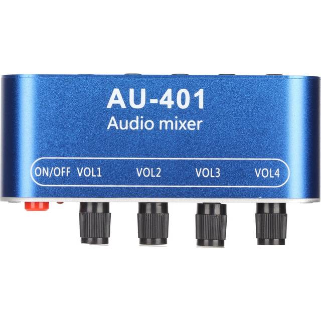 Mini Stereo Mixer 4 in 1 Out Volume Adjustment 3.5mm Sound Selector Amplifier for PC Laptop