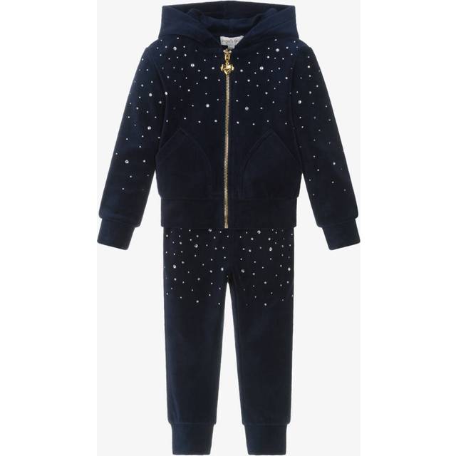 Angel's Face Girls Blue Velour & Rhinestone Tracksuit - 2-3 year