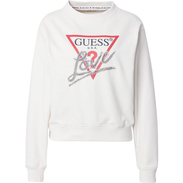 Sweatshirt woman Guess Love Triangle - Beige