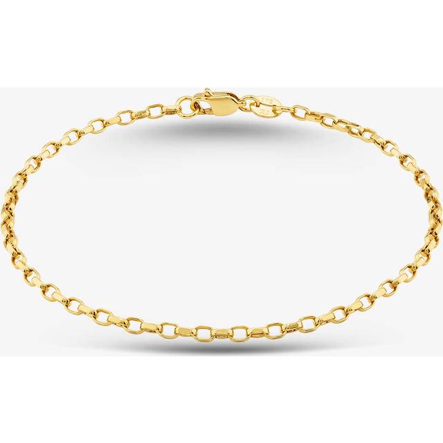 9ct Yellow Gold 7.5 Inch Oval Belcher Chain Bracelet HOBD-210-9Y-7.5