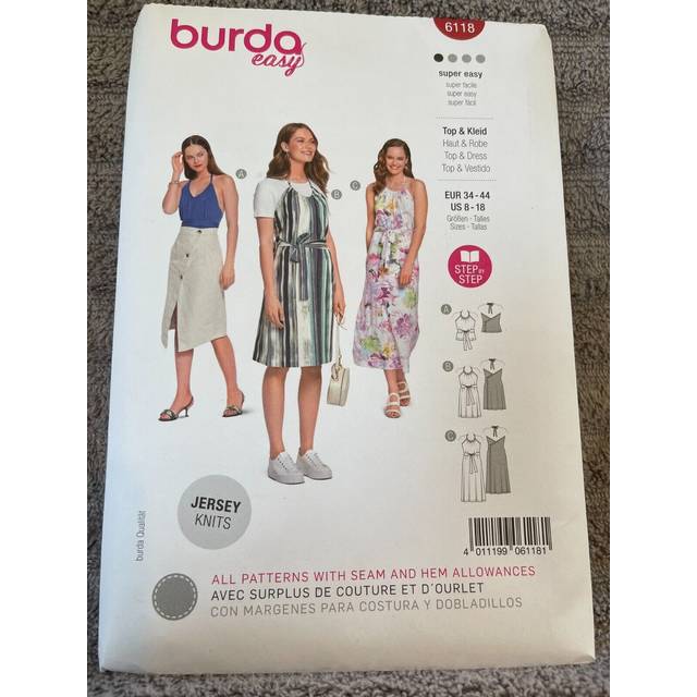 Burda Sewing Pattern 6118 Women 34-44 Tops, Dresses
