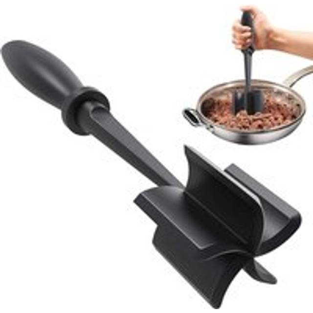 Coocheer - 5 Blade Meat Grinder Kitchen Spatula Meat Grinder Mincer for Ground Hamburger and Ground Beef Non-Stick Kitchen Utensils (Black)
