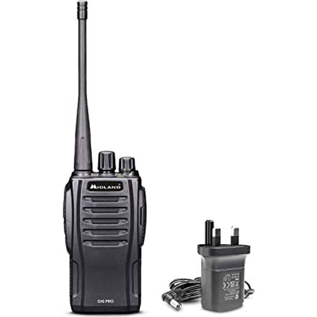 G10 Pro, Two Way Radio Walkie Talkie,16+16 PMR446 Channels license free, 1200mAh Li-Ion Rechargeable Battery Pack, Desktop Charger, Wall Adapter UK