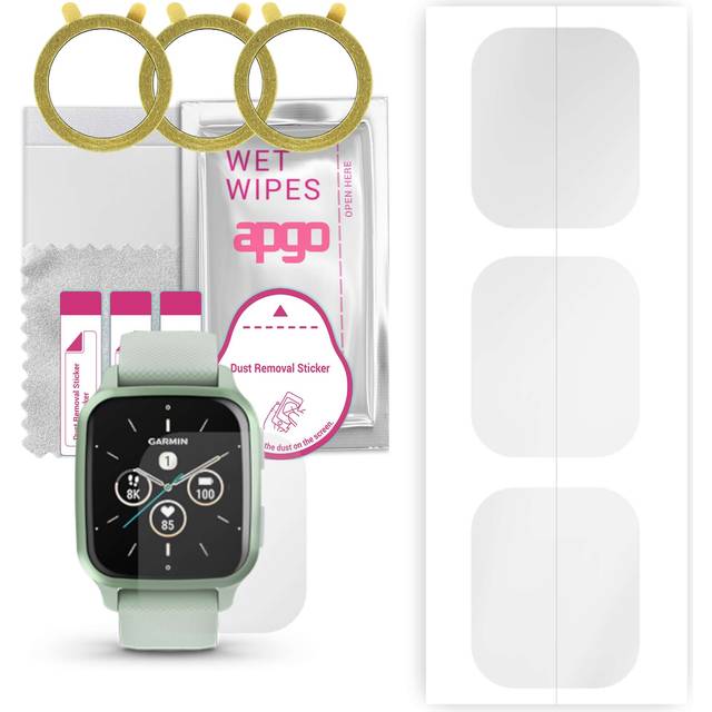 3x apgo Hydrogel Screen Protector for Garmin Venu Sq 2, Hydrogel Film, with positioning layer easy installation