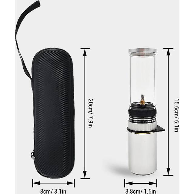 Portable Gas Camping Lantern Outdoor Candle Lamp with Storage Bag for Camping Hiking Travel black