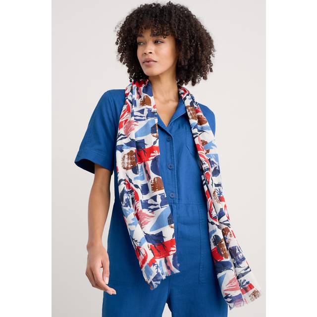 Summer Scarf - Marine Forms Chalk
