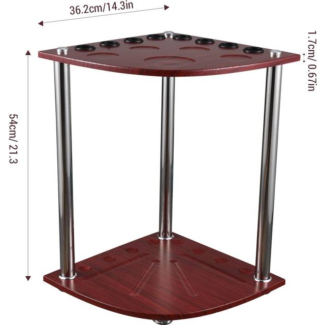 Billiards rack 8-hole Fan-shaped Vertical Cue Rack Can Hold Eight Ball Cues 16 Balls and 5 Drinks red