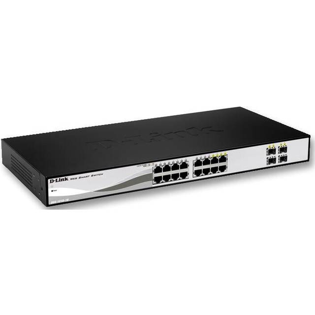 D-LINK - 16-Port Gigabit Smart Managed Switch with 4 SFP Ports - Fanless