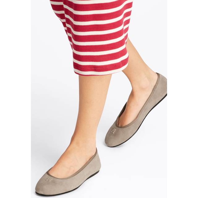 Tommy Hilfiger TH Monogram Suede Ballerina Pumps