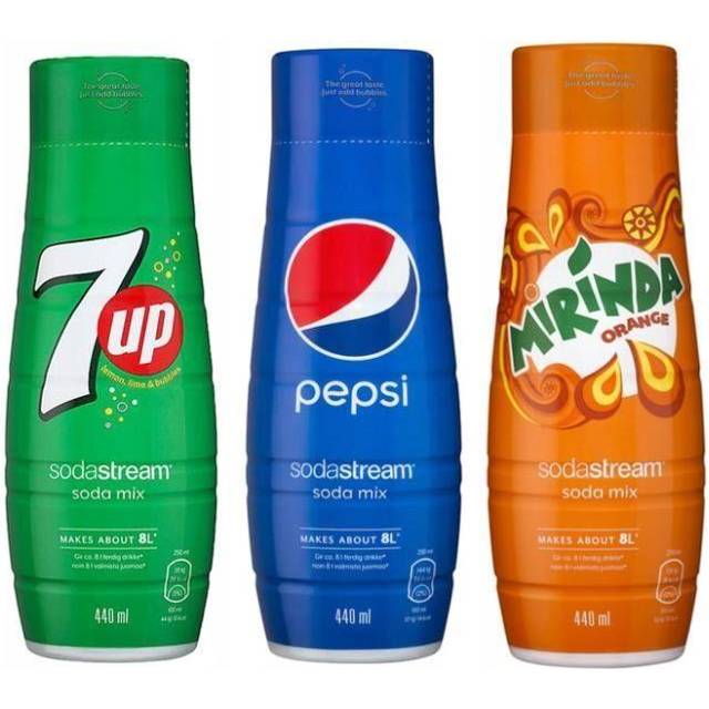 Syrup sodastream 7up mirinda pepsi , 440ml, 3 pieces