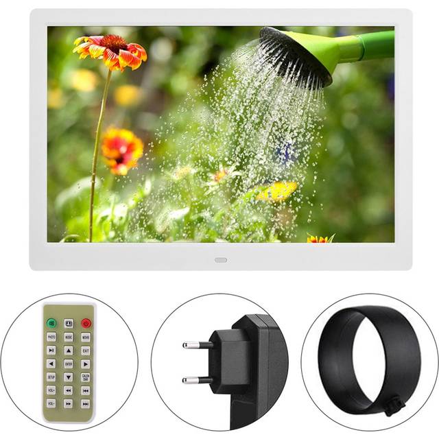 14inch 16:9 1280*800 HD Wide Screen Digital Photo Frame Electronic Album White  AC100240V AU Plug black