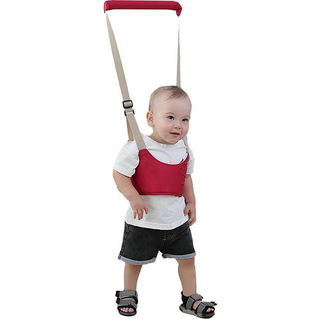 Baby Walking Harness Handheld Adjustable Prevent Lost Absorbent Soft Breathable Toddler Infant red