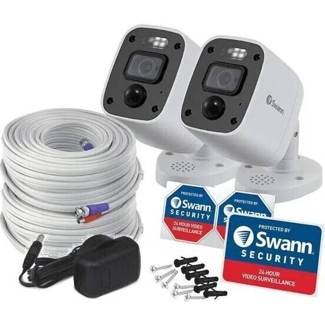 Swann enforcer swpro-4kmqbpk-eu white wired 4k indoor & outdoor bullet camera