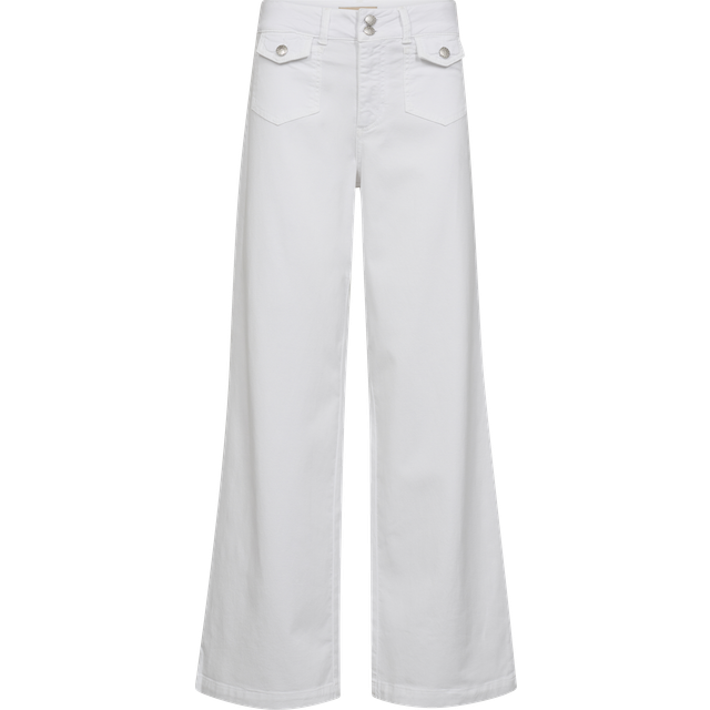MOS Mosh, Jeans, Dam, W33, Bomull, Vita Jeans med 70-talsinspirerad Stil - white (W33)