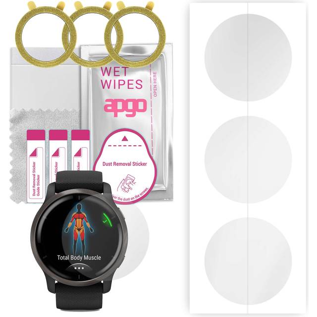 3x apgo Hydrogel Screen Protector for Garmin Venu 2 45MM, Hydrogel Film, with positioning layer easy installation
