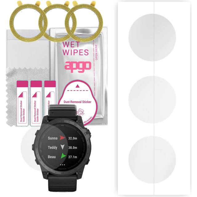 3x apgo Hydrogel Screen Protector for Garmin Tactix 7, Hydrogel Film, with positioning layer easy installation