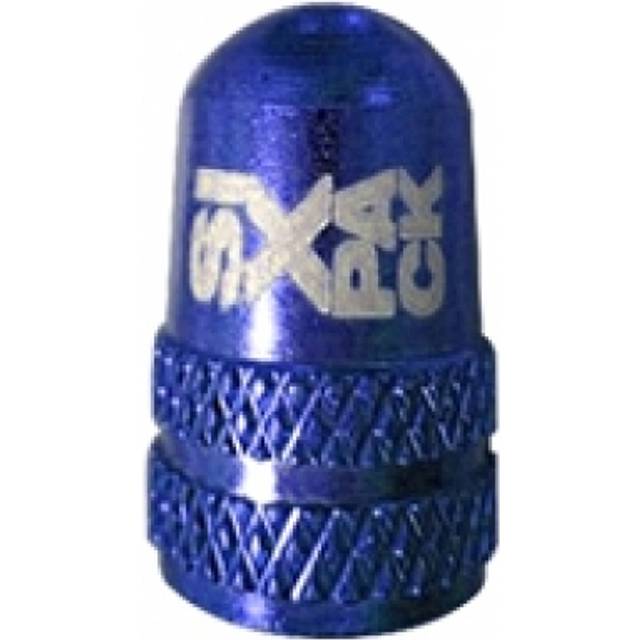 Pair of aluminum valve caps Sixpack Racing Schrader - Bleu