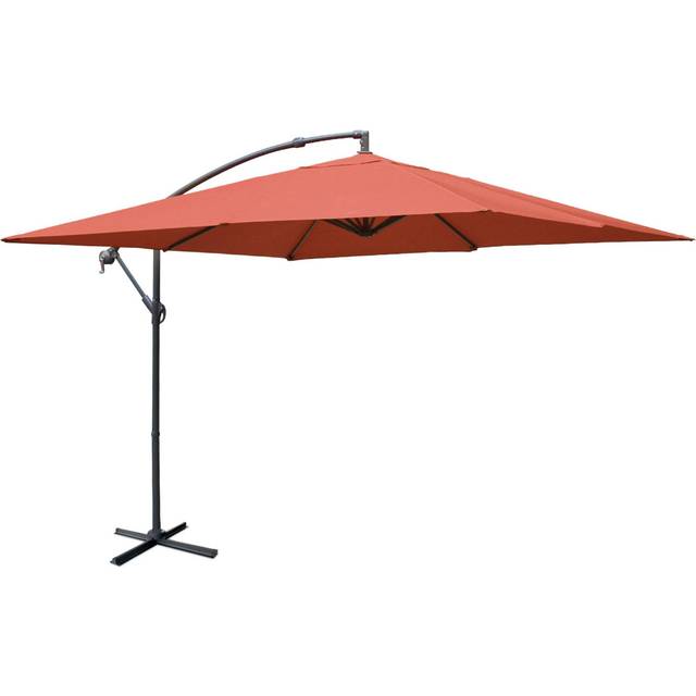 Offset square parasol 3x3m - Hardelot 3x3m - Terracotta - Anti-return crank handle Water-repellent fabric Easy to use