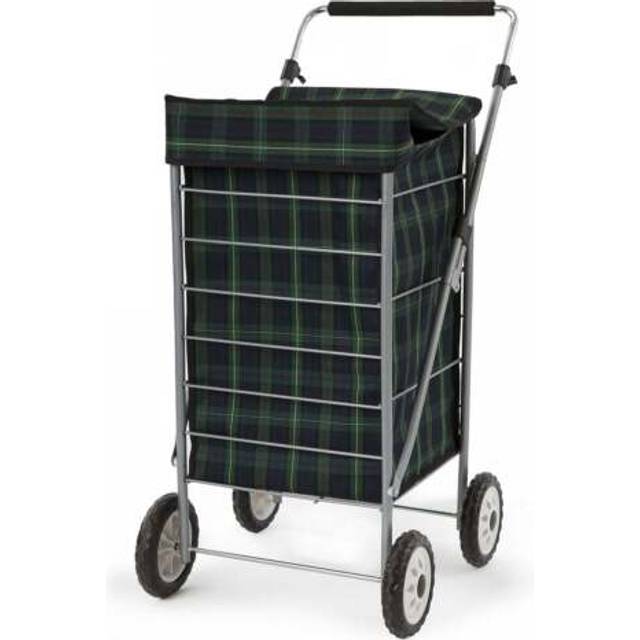 100cm H x 45cm W x 62cm D Tartan Hand Truck Trolley - Green (100cm H X 45cm W X 62cm D)